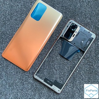 Carcaça Completa Para Xiaomi Redmi Note 10 PRO MAX Tampa Traseira Da Bateria Estrutura Média Com Botão De Volume Lente De Vidro Câmera