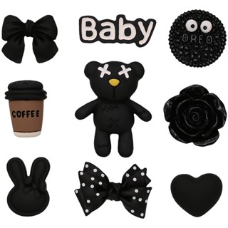 Crocs Jibbitz Sapatos Crocs Charms Desenho Animado Preto Urso Violento Série Diy Chinelos Decoração De Capa De Telefone Acessórios Fivela De