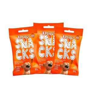 KIT 3 Snack Quatree Bifinho Para Cães Sabor Carne - 60g em Oferta na Shopee