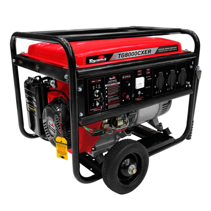 Gerador de Energia à Gasolina 7,2 Kva Bivolt Partida Elétrica TG8000CXER TOYAMA em Oferta na Shopee