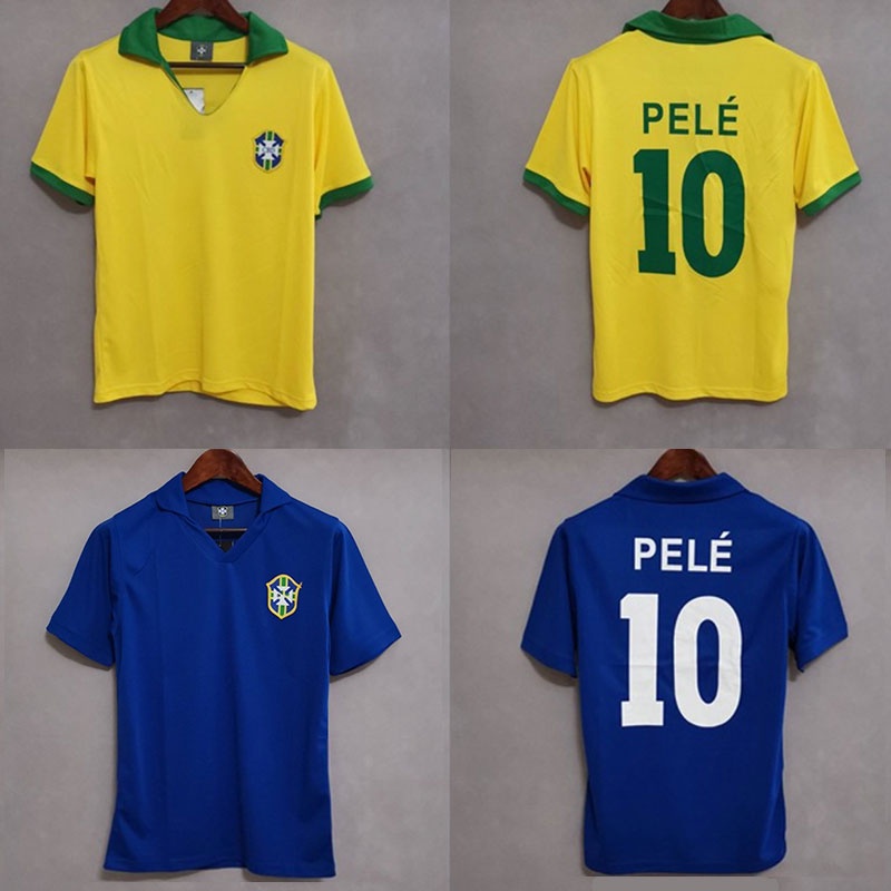 Camisa De Futebol PELE 1957 BRAZILS Camisas Retro Tailândia Qualidade