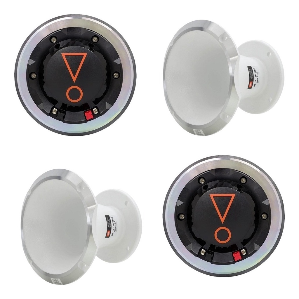 Kit 2 Driver JBL D405 Trio X 160W + 2 Cornetas JBL HL14-50 Alumínio Branca