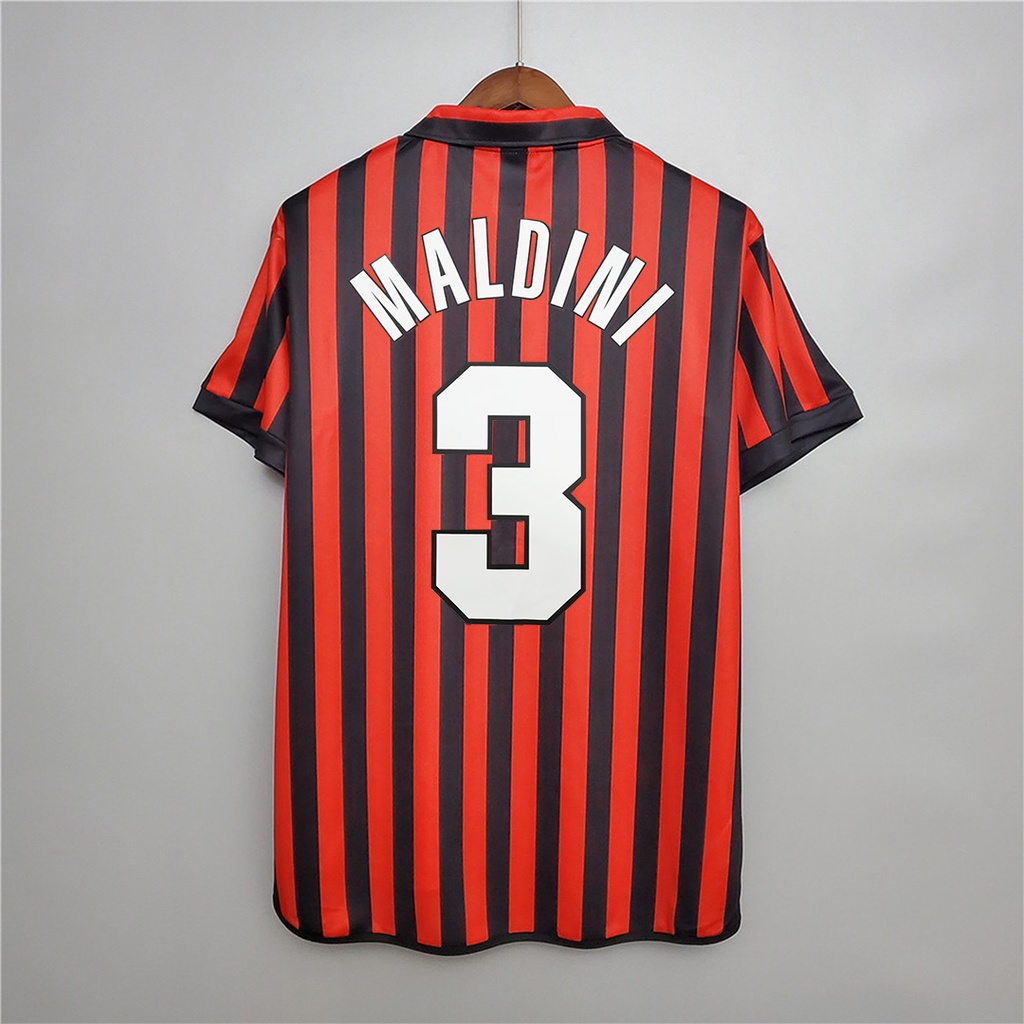 99-00 AC Milan Camiseta De Futebol Retro De Alta Qualidade Jersey Esportiva MAN MALDINI SHEVCHENKO
