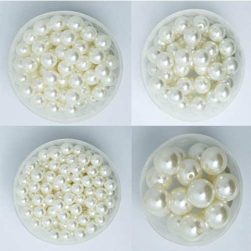 Kit Perola Abs Creme 4mm 6mm 8mm 10mm C/ Furo