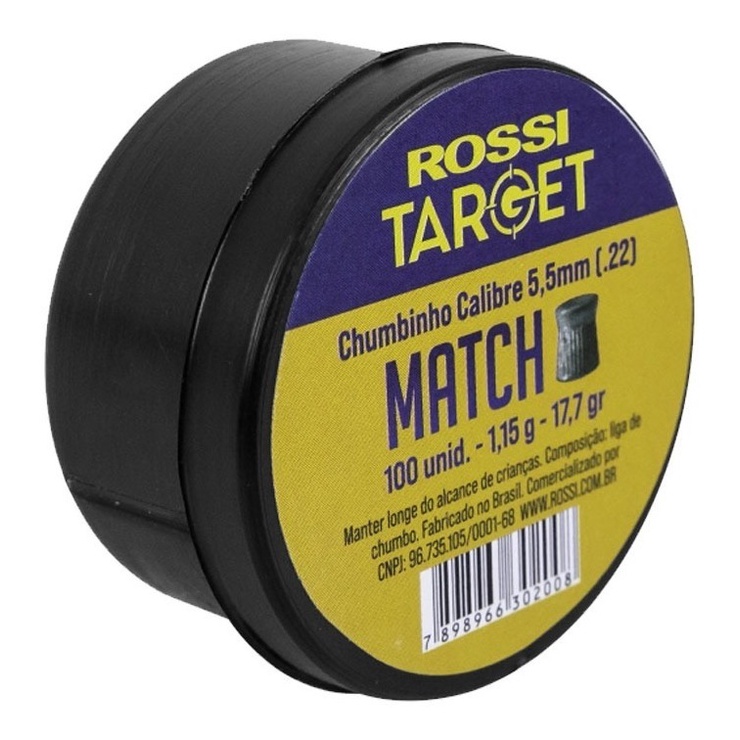 Chumbinho Rossi Target Match 100un 5,5mm em Oferta na Shopee