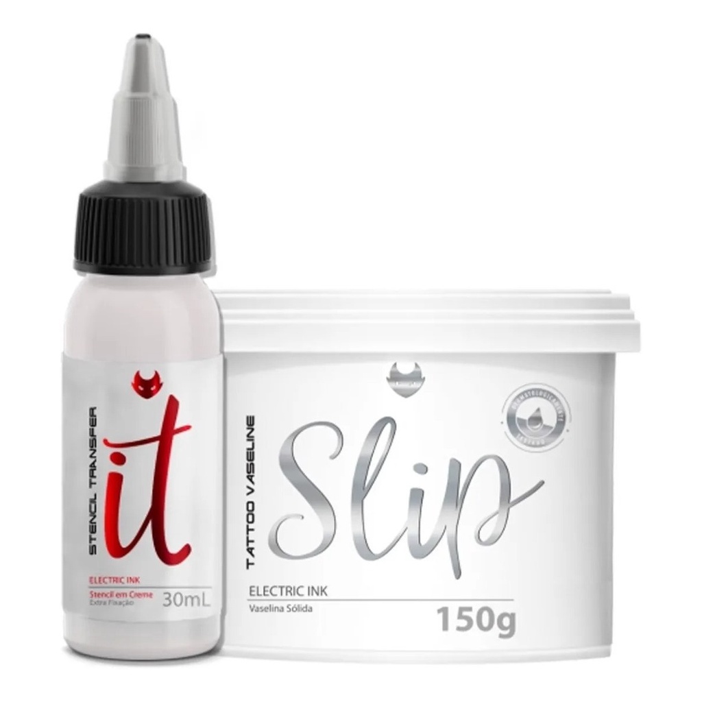 Vaselina Tatuagem Slip 250g Electric Ink + Transfer It 30ml Tattoo