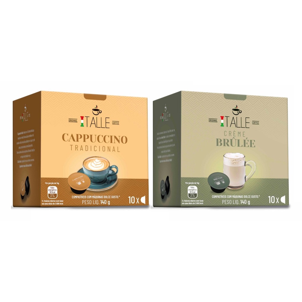 Cápsula Dolce Gusto Cappuccino Chocolate Café Italle 20 Und em Oferta na Shopee