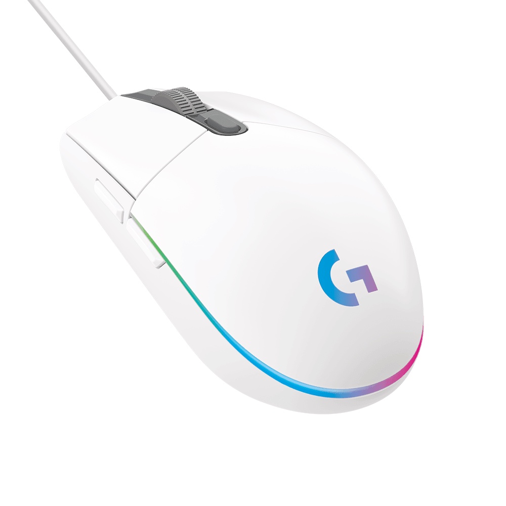 Mouse Gamer G203 Lightsync RGB com fio WH Logitech