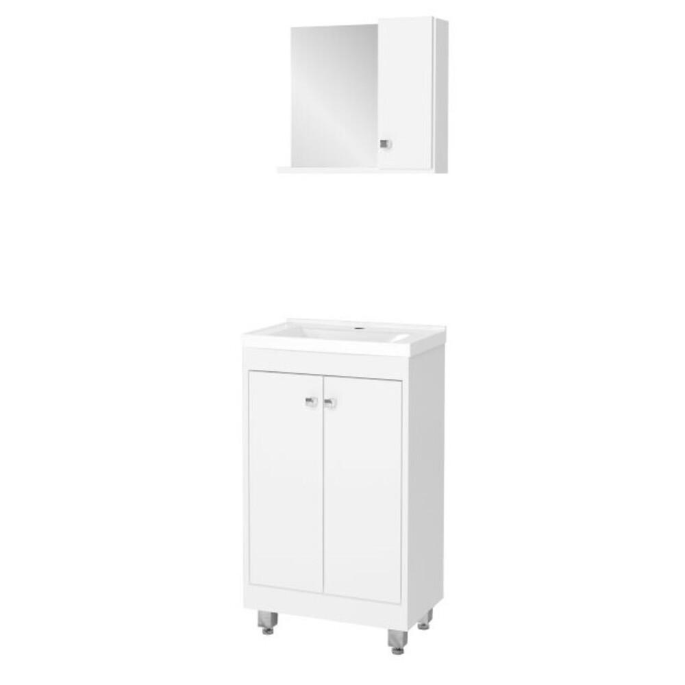 Gabinete Banheiro com Cuba e Espelheira 45cm Multimóveis CR10057 Branco em Oferta na Shopee