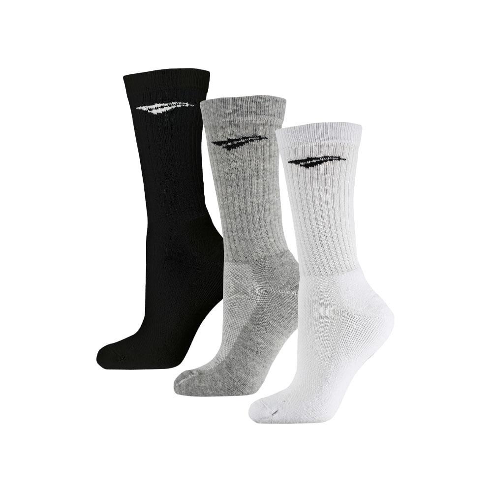 Meia Esportiva Penalty Cano Alto Kit 3 Pares X T 33 ao 38 em Oferta na Shopee