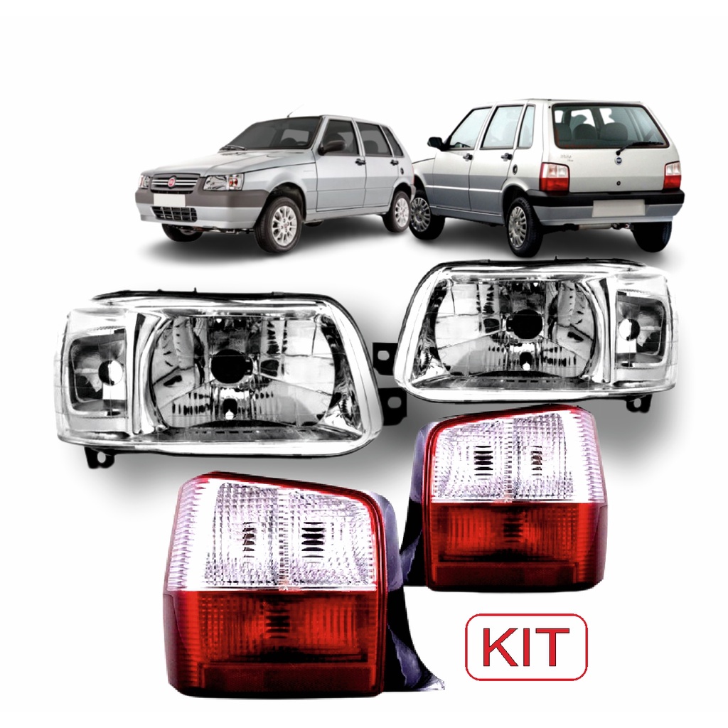 Kit Lanternas Farol Fiat Uno Mille Fire Way Economy