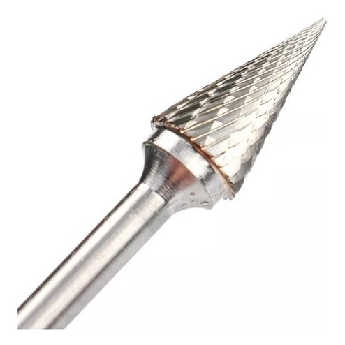 Lima Rotativa Cónica 12mm X 25 Metal Duro Corte Duplo- Desbaste, Aço, Alumínio, Ferro fundido