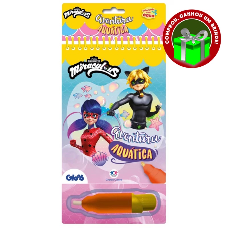 Livro Ladybug - Aventura Aquática Crianças Filhos Infantil Desenho História Brincar Pintar
