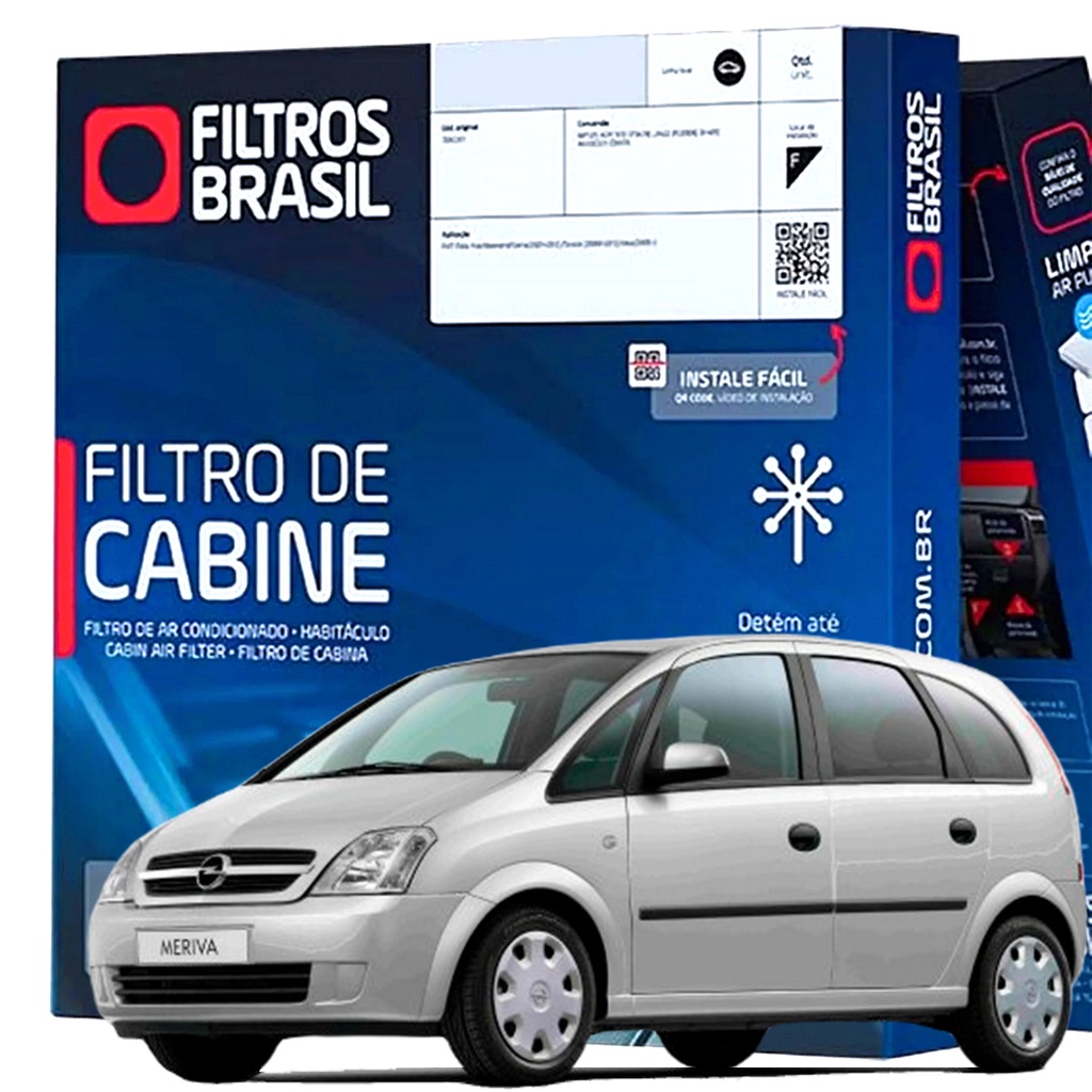 Filtro De Cabine Ar Condicionado Fitros Brasil Chevrolet Gm Meriva 2003 2004 2005 2006 2007 2008 2009 2010 2011 2012
