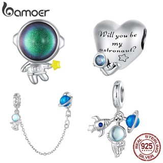 Bamoer Pingentes Tema Astronauta em Prata 925 para Braceletes - 4 Modelos
