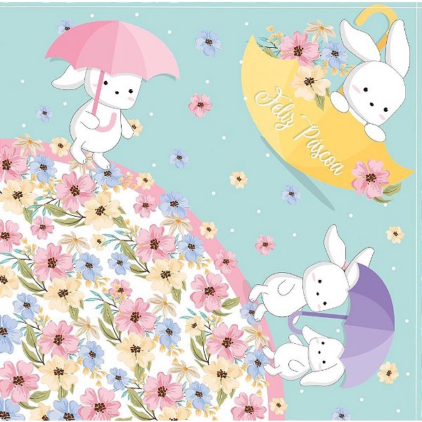 Saco Express 49x49cm para Ovos de 150g a 1kg - Floresça - 05 unidades - Cromus Páscoa - Rizzo