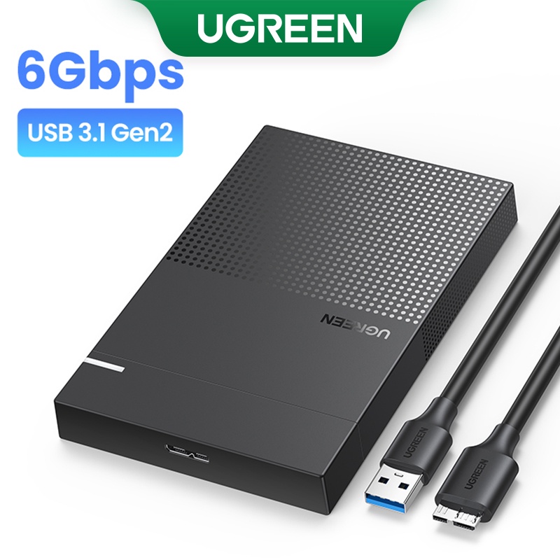 Caixa De Disco Rígido UGREEN De 2,5 " USB 3.0 Para SATA III SSD Polegadas E HDD De 9,5mm 7mm Suporte De Externo Max 6TB em Oferta na Shopee