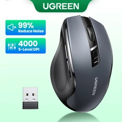 Mouse Sem Fio UGREEN , 6 Botões Silenciosos , 2.4G Com Mini Receptor USB , Configuração De DPI De 5 Níveis 4000DPI , PC