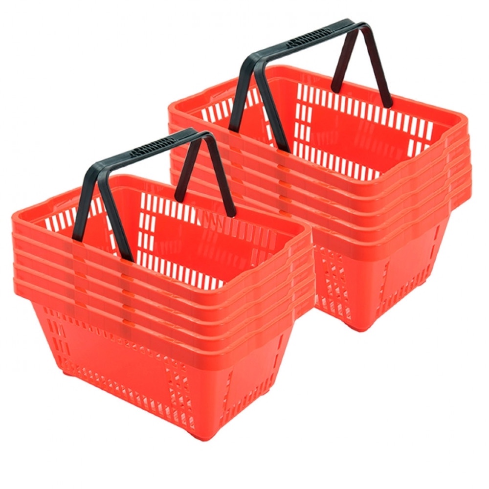 KIT 10 MINI CESTINHAS PLÁSTICA FARMÁCIA PERFUMARIA VERMELHA