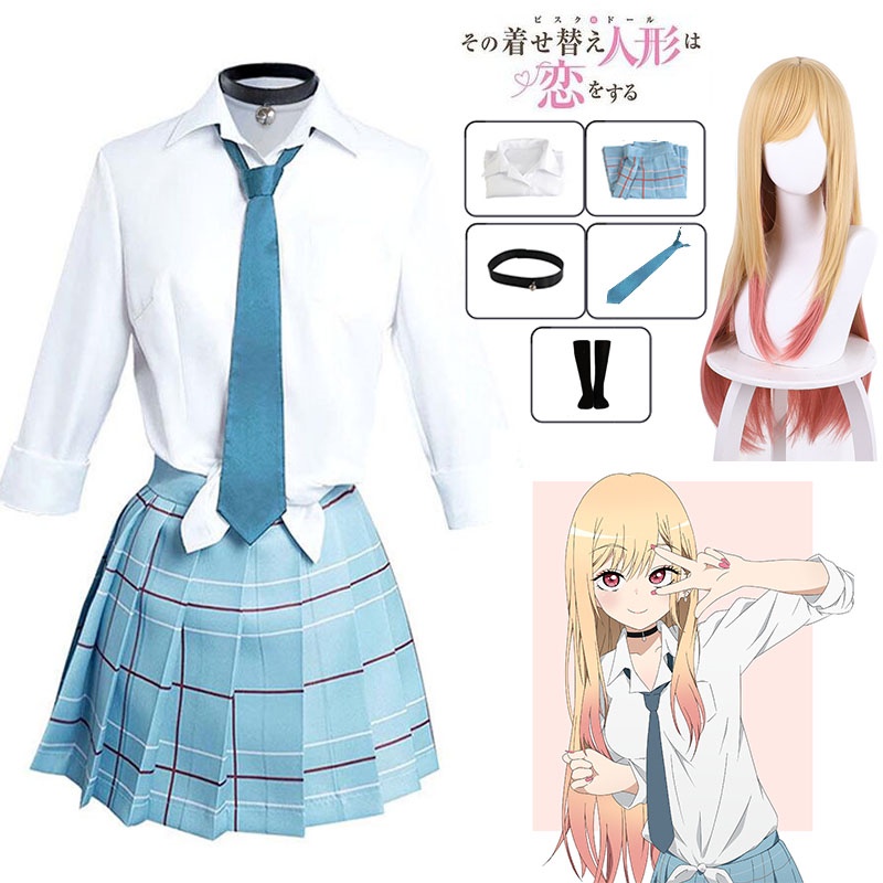 Anime Meu Vestido Darling Kitagawa Marin Cosplay Fantasia JK Uniforme Escolar Trajes De Halloween Para Mulheres Homem