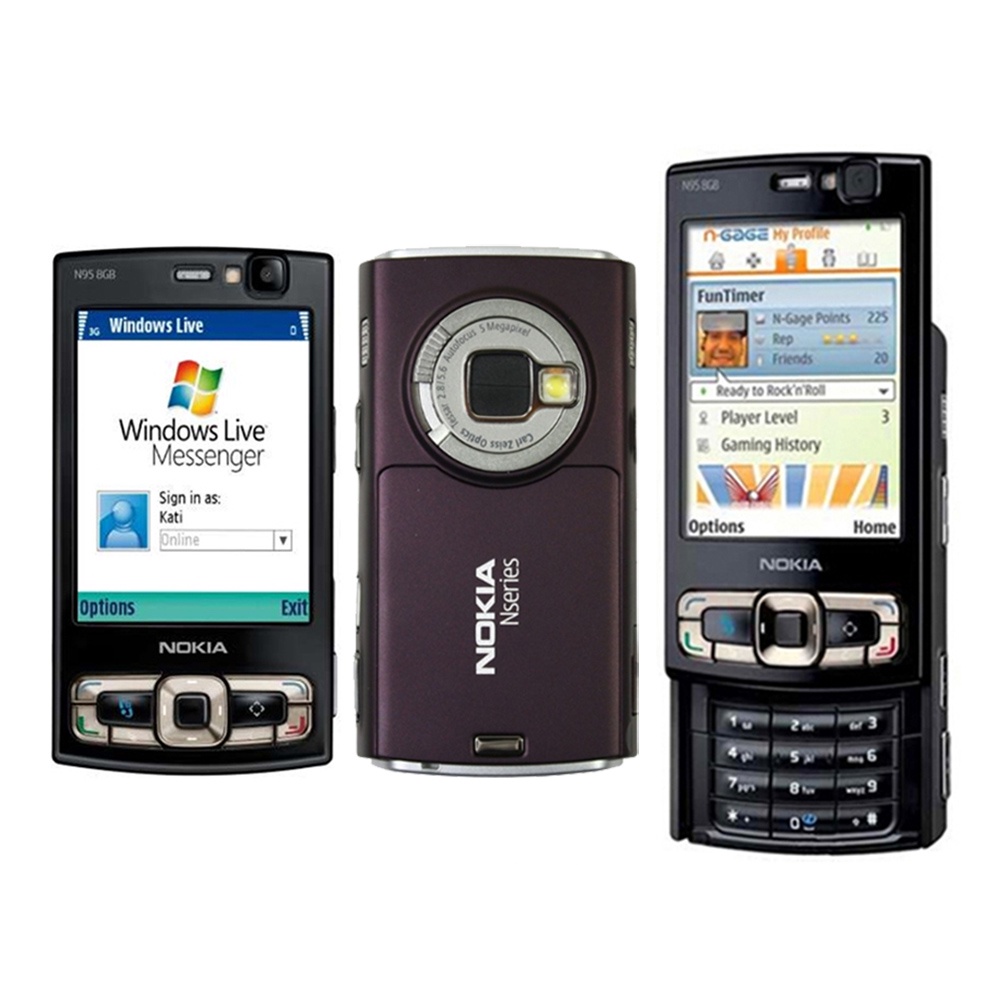 Nokia N95 8GB/512M 2.8 Polegadas 3G Celular 5MP Câmera 1200mAh Telefone
