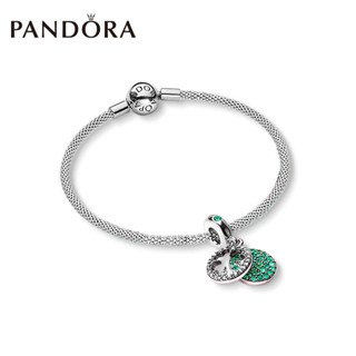 Pandor _ A Bracelete Jóias De Prata Trevo Verde De Quatro Folhas ZT0287 Fio Ornamentos Conjunto Presente s925 Pulseira f836