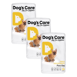 Kit Fralda Higiênica Pet p/ Cães Macho Dogs Care Tam M 72 Un em Oferta na Shopee