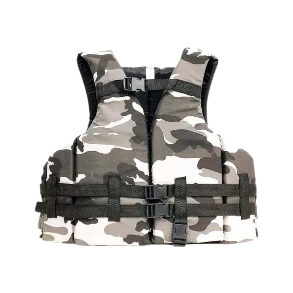 Colete Salva Vidas Camuflado Cinza Raju 90kg