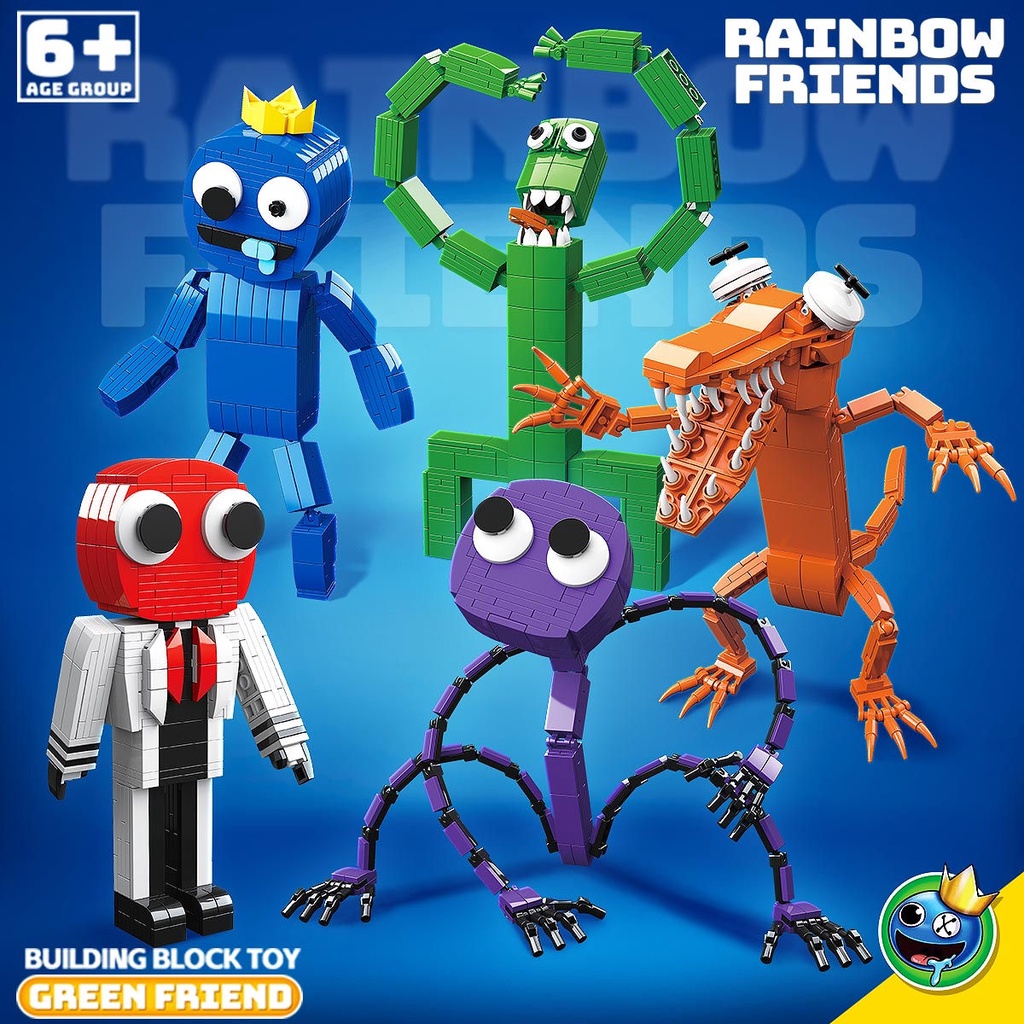 Compatível Com Lego Rainbow Friends Monster Verde Minifigura Blocos De Construção Educação