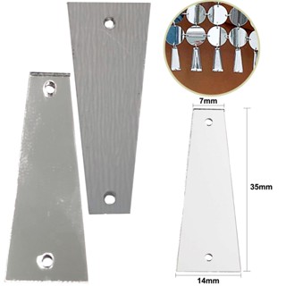 Chaton Espelhado 2 Furos Prata Trapezio 35x7x14mm 50pcs
