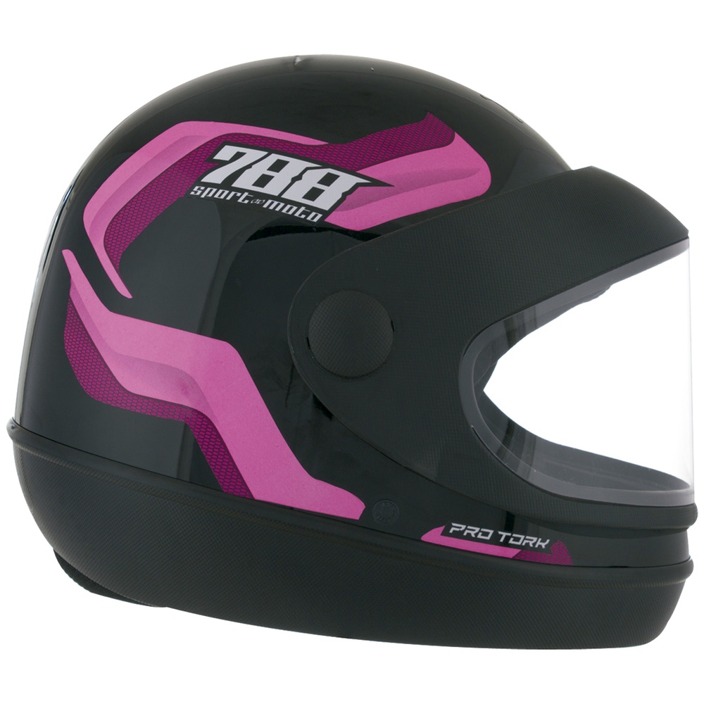 Capacete 788 Sport Preto/Rosa Tamanho 58 - Pro Tork em Oferta na Shopee