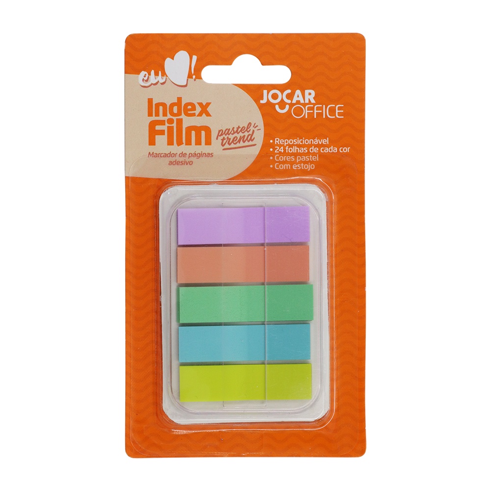 MARCADOR DE PÁGINA INDEX FILM 5 CORES PASTEL TREND JOCAR OFFICE