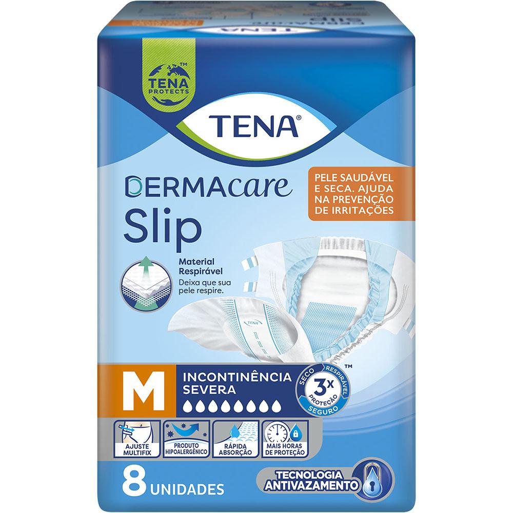 Fralda Geriátrica Tena Dermacare Slip Ultra M com 8 unidades em Oferta na Shopee