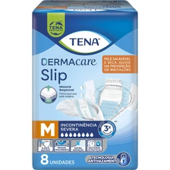 Fralda Geriátrica Tena Dermacare Slip Ultra M com 8 unidades