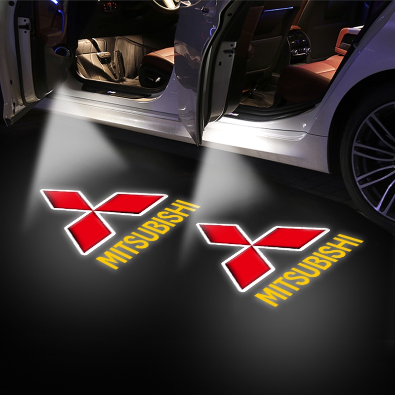 [Estoque Pronto] 1pcs Luzes Da Porta Do Carro Logotipo Luz De Boas-Vindas Projecção Lâmpadas Sensores LED Para Mitsubishi asx lancer outlander pajero EVO Acessórios Car-Styling
