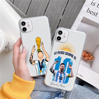 Argentina Messi Caixa Telefônica Transparente Para iphone XR , XS 11 12 13 promax 7 8 Mais 14 14