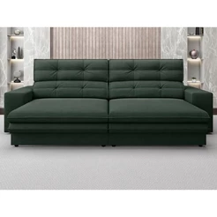 Sofá Pegasus 2,00m Assento Retrátil e Reclinável Velosuede Verde - NETSOFAS