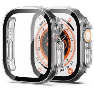 2023 Vidro + Estojo Para Relógio Apple Ultra 49mm 45mm 41mm 40mm 44mm 42mm 38mm Banda smartwatch PC Bumper + Protetor De Tela Tampa Temperada A Série iwatch Acessórios