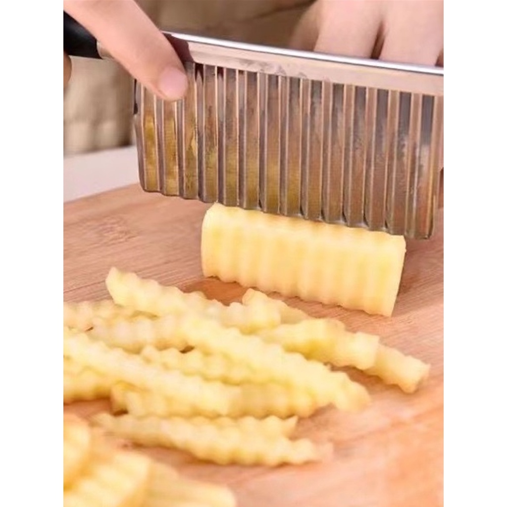 Faca Corte Batata Ondulada Legumes Cozinha Aço Inox em Oferta na Shopee