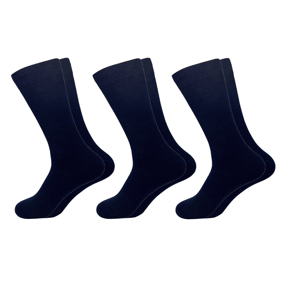 Kit 3 Pares de Meias Sociais Azul de Algodão em Oferta na Shopee