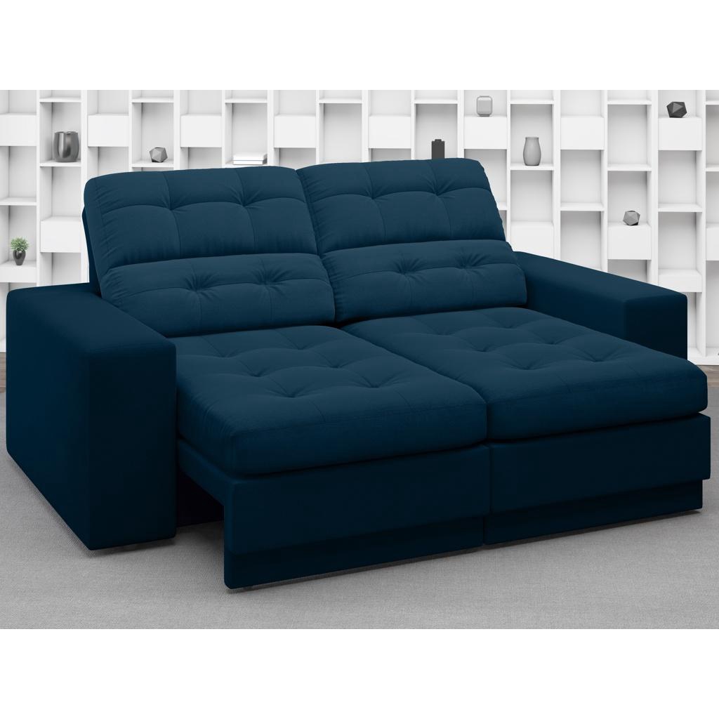 Sofá Jobim 1,70m Assento Retrátil e Reclinável Velosuede Petróleo - NETSOFAS em Oferta na Shopee