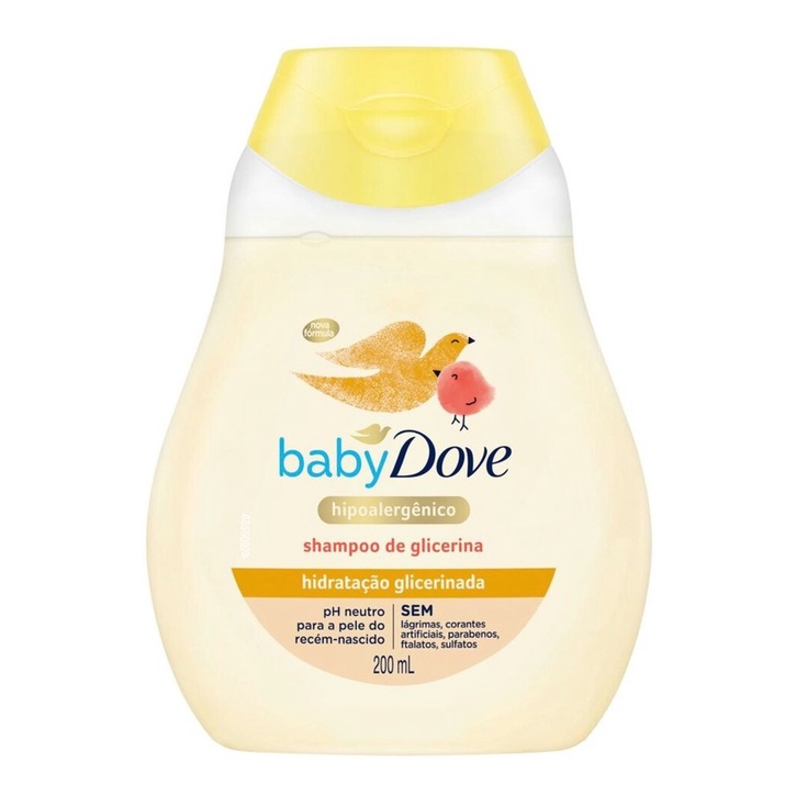 Shampoo Dove Baby Dove Hidratante com Glicerina en garrafa de 200mL