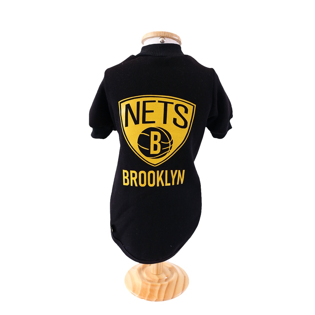 Roupa pet Roupa Pet Basico Flick Preto camiseta nets Brooklyn basquete cachorro cães e gatos