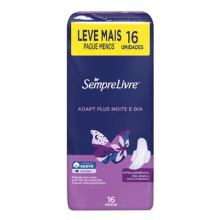 Absorvente Externo Nortuno Sempre Livre Adapt Plus Noite E Dia Suave 16Un