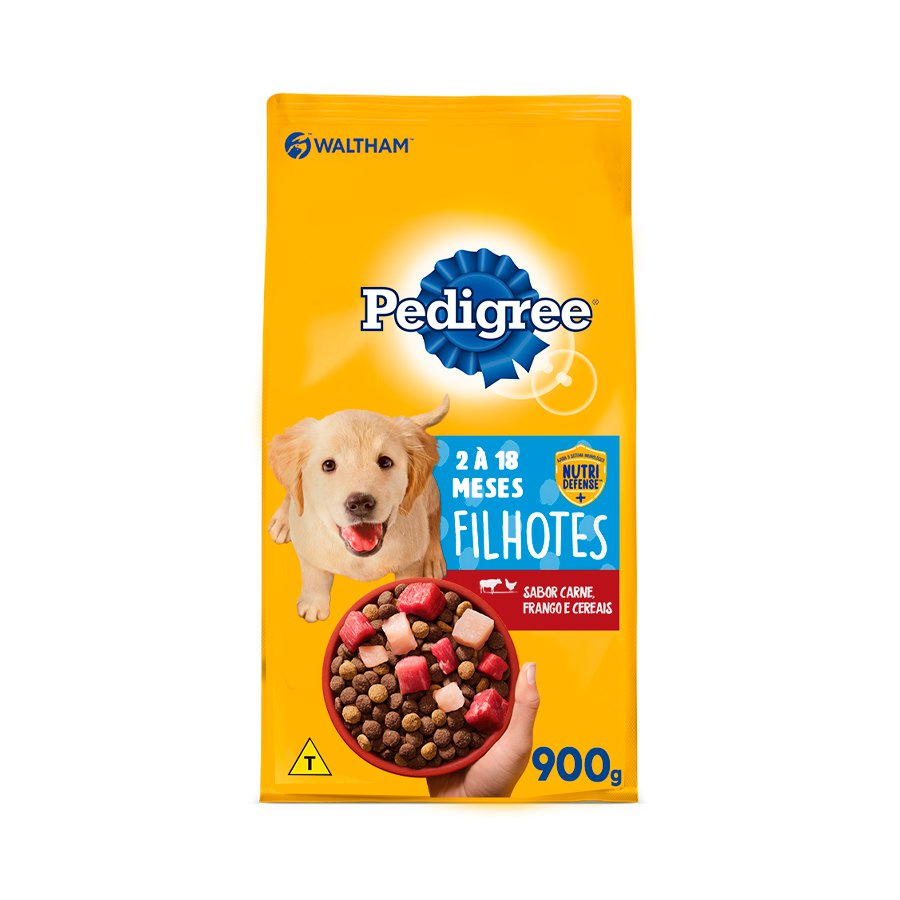 Ração Pedigree Cães Filhotes Porte Médio e Grande Carne, Frango e Cereais 900g