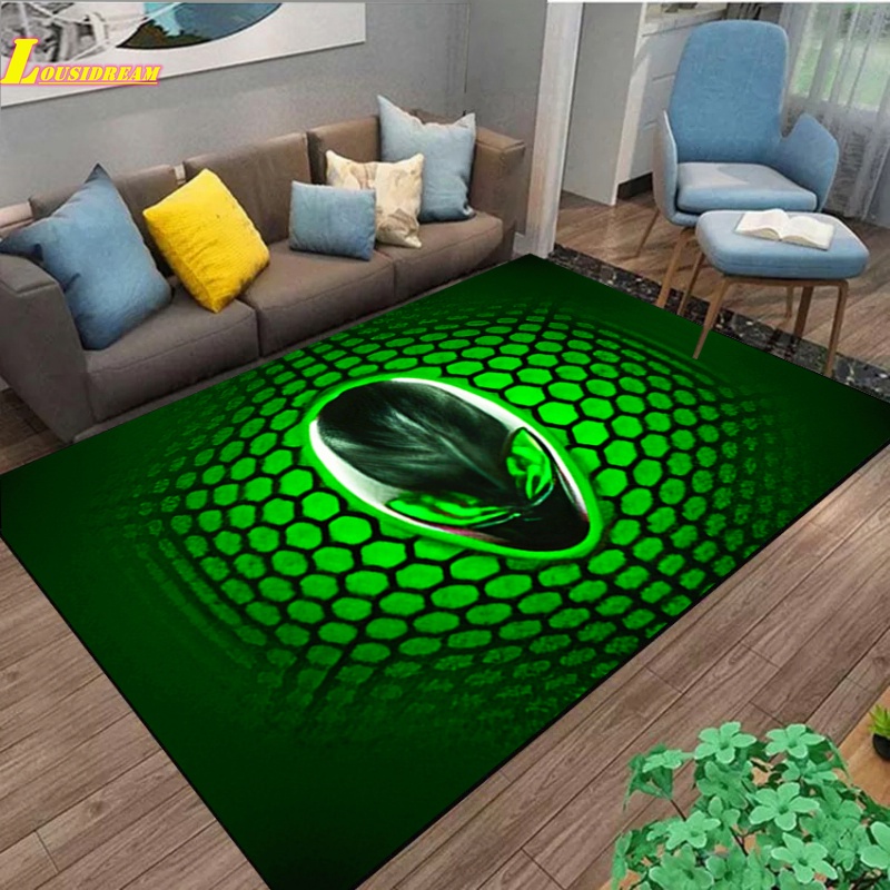 Tapete Gamer ALIENWARE Alienígena Sala De Estar Sofá Mesa Antiderrapante Carpete Quarto Decoração De Tapetes