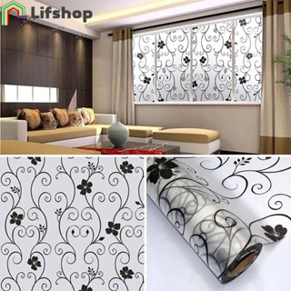 45 * 100CM Impermeável Anti-UV Isolamento Fosco Privacidade Película Floral Removível Para Janela/Decoração De Vidro Do Banheiro Sem Cola Adesivo Autocolante