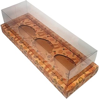 Caixa Ovo de Colher Triplo - Meio Ovo de 50g a 80g - Kraft Coelhos Coloridos - 5 unidades - Assk - Rizzo Distribuidora em Oferta na Shopee