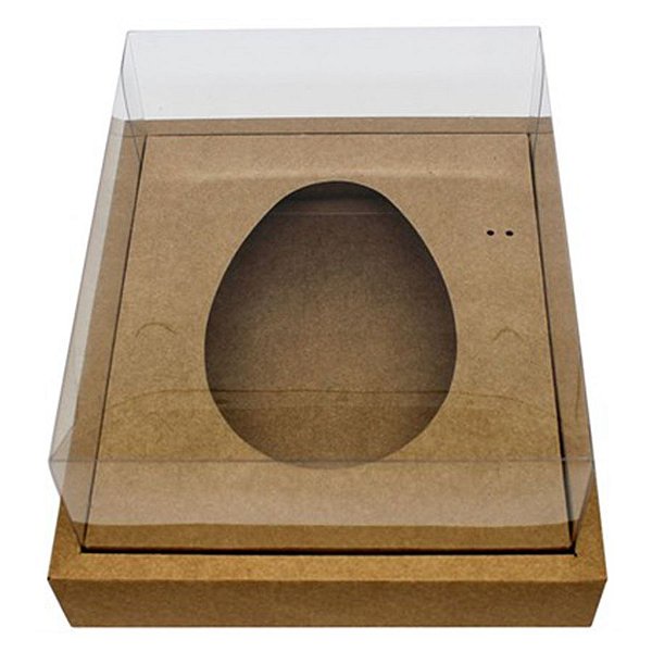 Caixa Ovo de Colher com Moldura - Meio Ovo de 500g - 23x19x9,7cm - Kraft - 5un - Assk