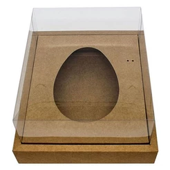 Caixa Ovo de Colher com Moldura - Meio Ovo de 500g - 23x19x9,7cm - Kraft - 5un - Assk